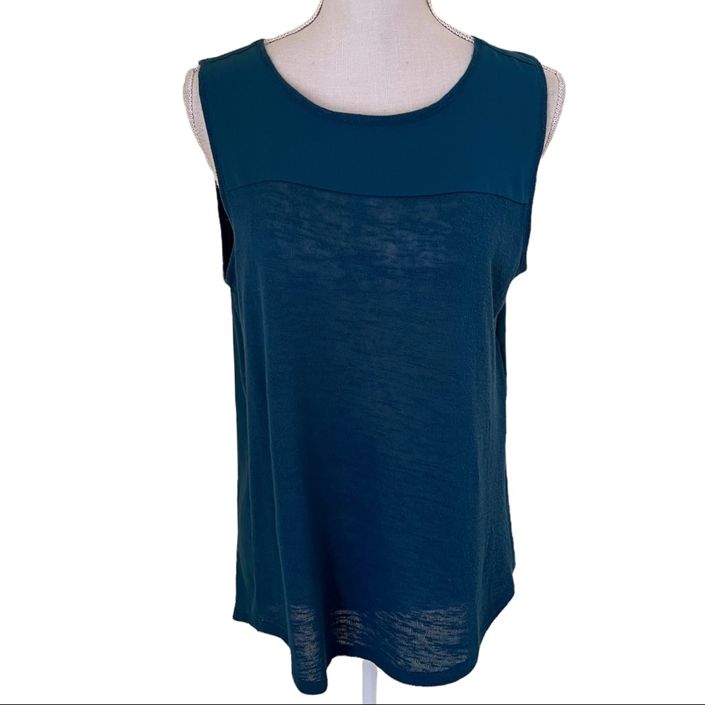 Sanctuary Blue Sleeveless Mixed Material Top S
